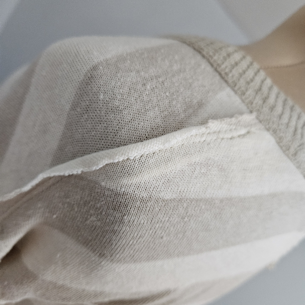 We The Free Sail Away Striped Long Waffle Knit Sleeve Top XS Beige White Neutral - Picture 11 of 16